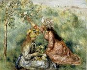 renoir, Girls Picking Flowers in a Meadow
